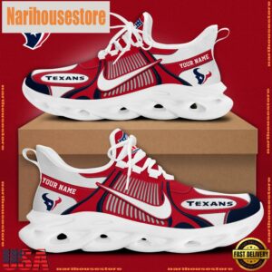 NFL Houston Texans Blue White Stripes Logo Custom Clunky Max Soul Shoes