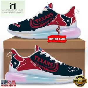 NFL Houston Texans Custom Rainbow Atmospheric Cushion Running Shoes, Women's Sneaker