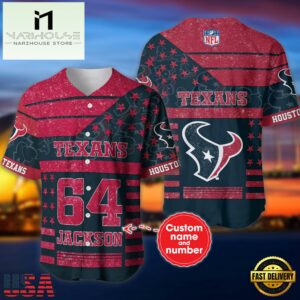 NFL Houston Texans Personalized American Flag Baseball Jersey