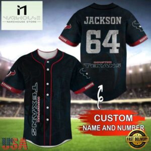 NFL Houston Texans Personalized Baseball Jersey, Football Team Design Jersey Shirt