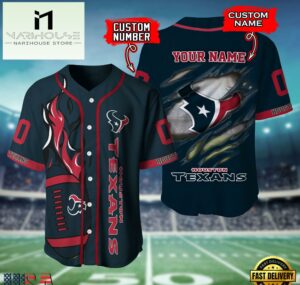 NFL Houston Texans Team Logo Litmited Edition Baseball Jersey