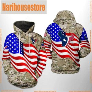 NFL Houston Texans US Flag Camo Veteran Team 3D Printed Hoodie Shirt