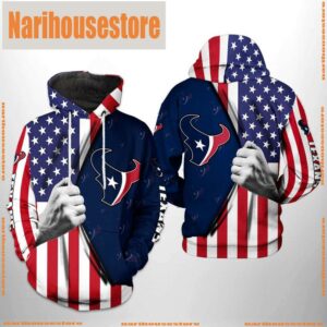 NFL Houston Texans US Flag Team 3D Printed Hoodie Shirt