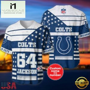 NFL Indianapolis Colts Personalized American Flag Baseball Jersey