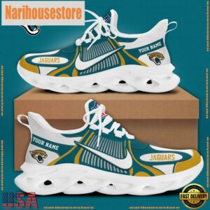 NFL Jacksonville Jaguars Blue White Stripes Logo Custom Clunky Max Soul Shoes