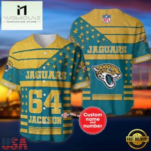 NFL Jacksonville Jaguars Personalized American Flag Baseball Jersey