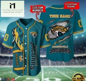 NFL Jacksonville Jaguars Team Logo Litmited Edition Baseball Jersey