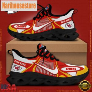 NFL Kansas City Chiefs Blue White Stripes Logo Custom Clunky Max Soul Shoes