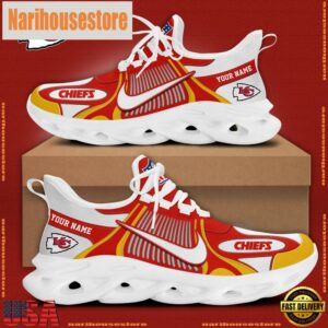 NFL Kansas City Chiefs Blue White Stripes Logo Custom Clunky Max Soul Shoes