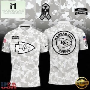 NFL Kansas City Chiefs Camo 2024 Salute to Service Polo Shirt