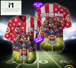NFL Kansas City Chiefs Eagle US Flag x Veterans Custom Baseball Jersey