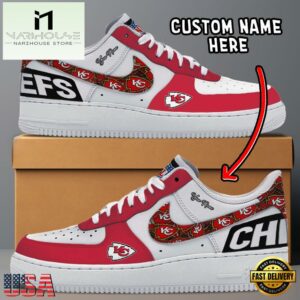 NFL Kansas City Chiefs Logo Team Design Custom Air Force 1 Shoes