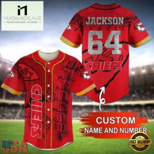 NFL Kansas City Chiefs Personalized Baseball Jersey, Football Team Design Jersey Shirt