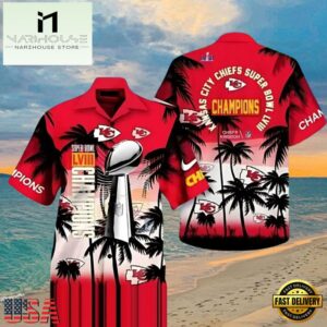 NFL Kansas City Chiefs Super Bowl LVIII Hawaiian Shirt, Tournament Football Hawaiian Shirts 9 NFL Kansas City Chiefs Super Bowl LVIII Hawaiian Shirt