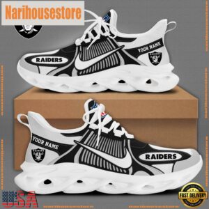 NFL Las Vegas Raiders Blue White Stripes Logo Custom Clunky Max Soul Shoes