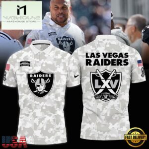 NFL Las Vegas Raiders Camo 2024 Salute to Service Polo Shirt