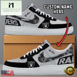 NFL Las Vegas Raiders Logo Team Design Custom Air Force 1 Shoes