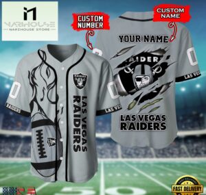 NFL Las Vegas Raiders Team Logo Litmited Edition Baseball Jersey