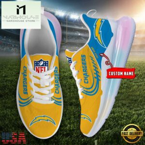 NFL Los Angeles Chargers Custom Rainbow Atmospheric Cushion Running Shoes, Women's Sneaker