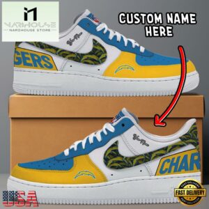 NFL Los Angeles Chargers Logo Team Design Custom Air Force 1 Shoes
