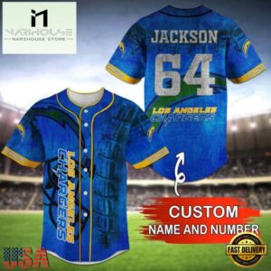 NFL Los Angeles Chargers Personalized Baseball Jersey, Football Team Design Jersey Shirt