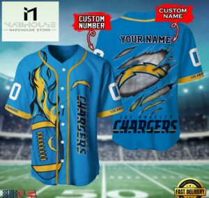 NFL Los Angeles Chargers Team Logo Litmited Edition Baseball Jersey