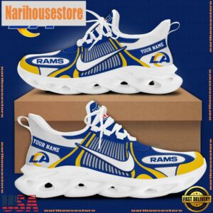 NFL Los Angeles Rams Blue White Stripes Logo Custom Clunky Max Soul Shoes