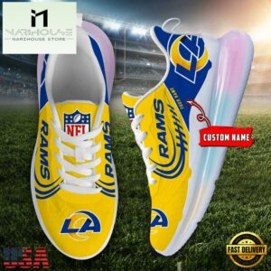 NFL Los Angeles Rams Custom Rainbow Atmospheric Cushion Running Shoes, Women's Sneaker