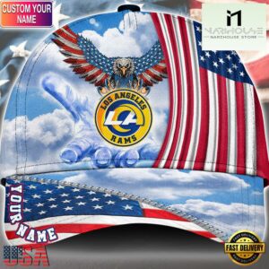 NFL Los Angeles Rams Special American Flag Veterans Custom Cap
