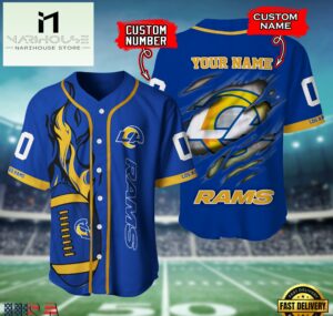 NFL Los Angeles Rams Team Logo Litmited Edition Baseball Jersey