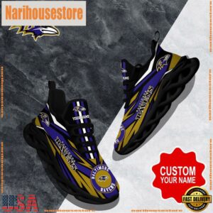 NFL Max Soul Shoes, Baltimore Ravens Clunky Shoes Custom Custom Name Football
