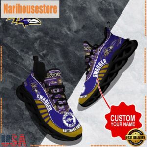 NFL Max Soul Shoes, Baltimore Ravens Clunky Shoes Sport Custom Name Football