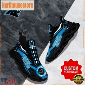 NFL Max Soul Shoes, Carolina Panthers Clunky Shoes Custom Custom Name Football