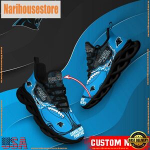 NFL Max Soul Shoes, Carolina Panthers Clunky Shoes Custom Name