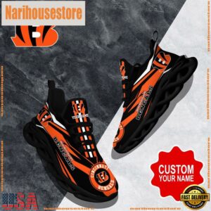 NFL Max Soul Shoes, Cincinnati Bengals Clunky Shoes Custom Custom Name Football