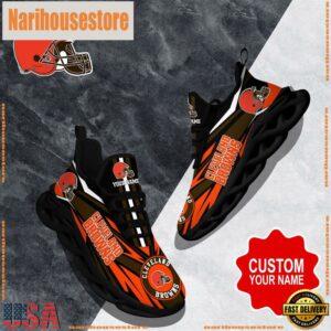 NFL Max Soul Shoes, Cleveland Browns Clunky Shoes Custom Custom Name Football