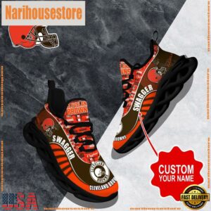 NFL Max Soul Shoes, Cleveland Browns Clunky Shoes Sport Custom Name Football