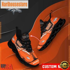NFL Max Soul Shoes, Denver Broncos Clunky Shoes Custom Name