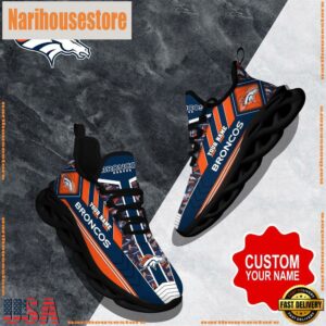 NFL Max Soul Shoes, Denver Broncos Clunky Shoes Logo Custom Name Nfl