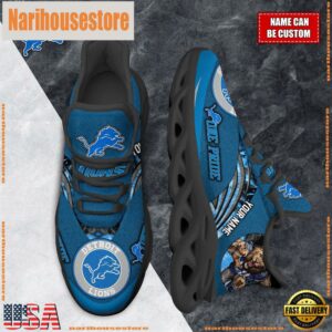 NFL Max Soul Shoes, Detroit Lions Clunky Shoes Custom For Fans
