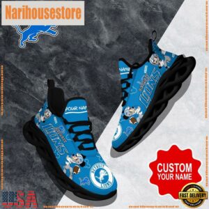 NFL Max Soul Shoes, Detroit Lions Clunky Shoes Custom Name For Fans Christmas