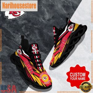 NFL Max Soul Shoes, Kansas City Chiefs Clunky Shoes Custom Custom Name Football