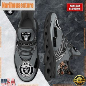 NFL Max Soul Shoes, Las Vegas Raiders Clunky Shoes Custom For Fans