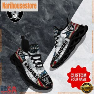 NFL Max Soul Shoes, Las Vegas Raiders Clunky Shoes Custom Gift Women And Men