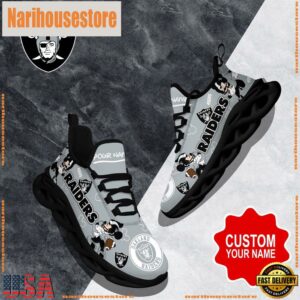 NFL Max Soul Shoes, Las Vegas Raiders Clunky Shoes Custom Name For Fans Christmas