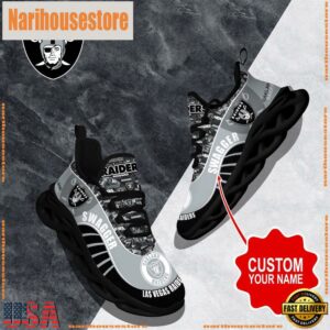 NFL Max Soul Shoes, Las Vegas Raiders Clunky Shoes Sport Custom Name Football