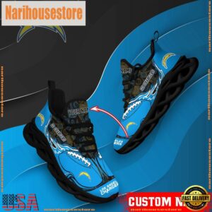 NFL Max Soul Shoes, Los Angeles Chargers Clunky Shoes Custom Name