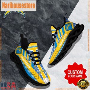 NFL Max Soul Shoes, Los Angeles Chargers Clunky Shoes Logo Custom Name Nfl