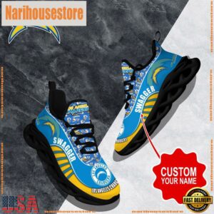 NFL Max Soul Shoes, Los Angeles Chargers Clunky Shoes Sport Custom Name Football