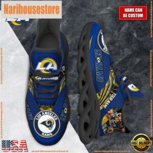 NFL Max Soul Shoes, Los Angeles Rams Clunky Shoes Custom For Fans